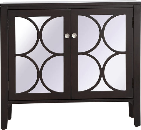 Elegant Decor 36 inch Mirrored Cabinet in Dark Walnut