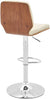 Oakestry Sabine Adjustable Swivel Cream Faux Leather with Walnut Back and Chrome Bar Stool