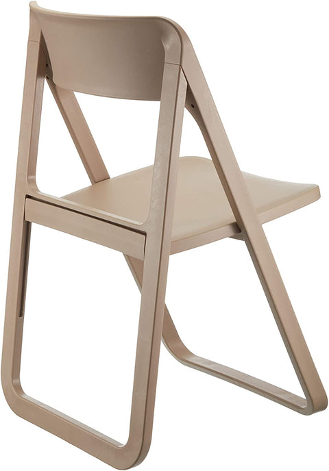 Oakestry Dream Commercial Grade Folding Resin Outdoor Chair Taupe