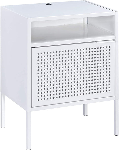 Oakestry Gemma Nightstand with USB Port in White