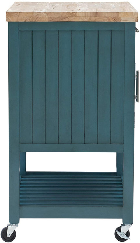 Oakestry Furniture Conrad Kitchen Cart, Teal