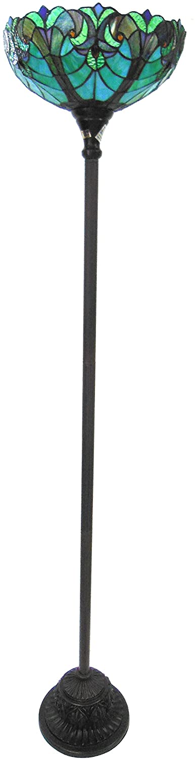 Oakestry CH18780VG15-TF1 1 Light 15&#34; Shade Liaison Tiffany-Style Victorian Torchiere Floor Lamp