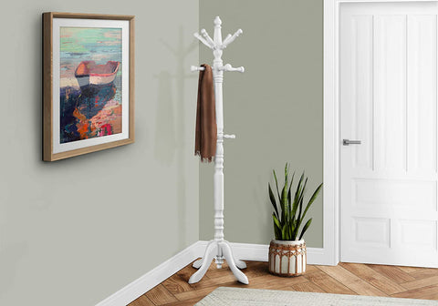 Oakestry COAT RACK - 73&#34;H / ANTIQUE WHITE WOOD TRADITIONAL STYLE
