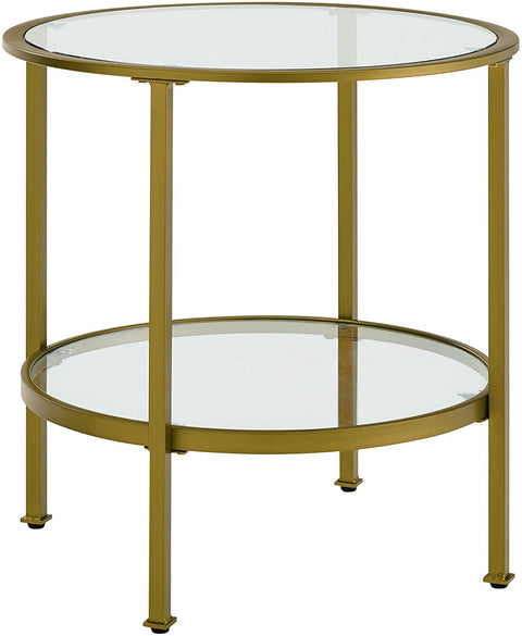 Oakestry CF1309-GL Aimee Side Table, Gold and Glass