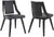 Oakestry Aniston Faux Leather Wood Dining Chairs-Set of 2, Gray/Matte Black
