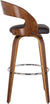 Oakestry Shelly 26&#34; Counter Height Barstool in Brown Faux Leather and Walnut Wood Finish