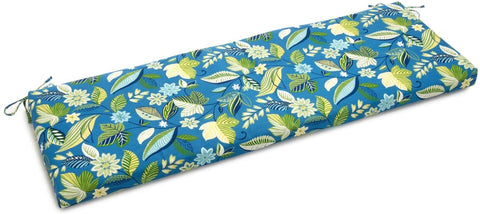 Oakestry Outdoor All Weather UV Resistant 3-Seater Bench Cushion, 63&#34; x 19&#34;, Pike Azure