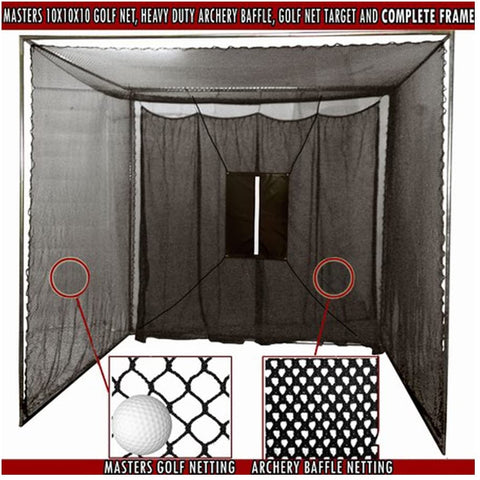 Oakestry Training Aids 10x10x10 Masters Golf Net with Complete Frame