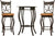 Oakestry Beau Metal Counter Height 3-Piece Pub Set, 36-Inch, Black/Gold