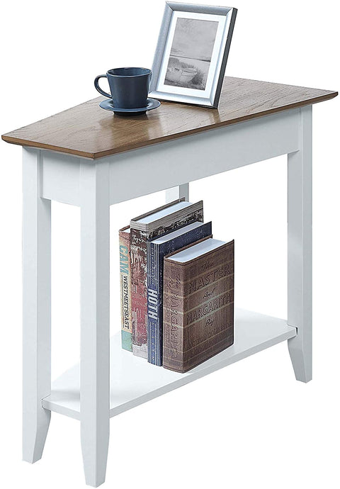 Oakestry 7105060DFTW American Heritage Wedge End Table, Driftwood Top/White Frame
