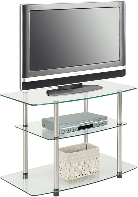 Oakestry Classic Glass TV Stand, Glass