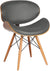 Oakestry Cassie Dining Chair in Grey Faux Leather and Walnut Wood Finish