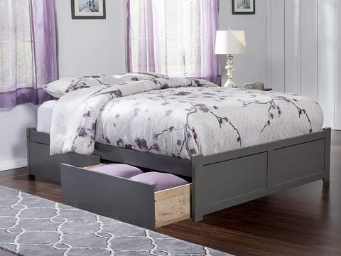Oakestry Concord Platform 2 Urban Bed Drawers, Queen, Grey
