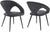 Oakestry Elin Faux Leather Metal Dining Chairs-Set of 2, 19&#34; Seat Height, Gray/Matte Black
