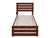 Oakestry Oxford Island Bed with Footboard and Turbo Charger, Twin XL, Walnut