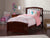 Oakestry Richmond Traditional Bed with Matching Footboard and Turbo Charger, Twin XL, Walnut