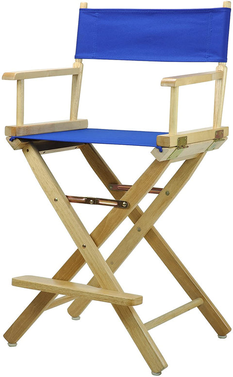 24 Directors Chair Natural Frame-Royal Blue Canvas