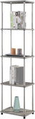 Oakestry No Tools 5-Tier Tower, Faux Gray Marble/Chrome