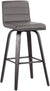 Oakestry size color options Vienna 30&#34; Bar Height Barstool Brushed Wood Finish Faux Leather, Grey/Black