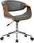 Oakestry Geneva Office Chair in Grey Faux Leather and Chrome Finish