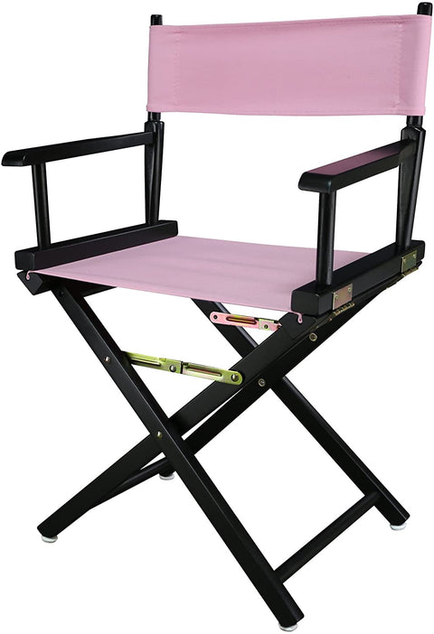 18 Directors Chair Black Frame-Pink Canvas