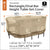 Oakestry Veranda Water-Resistant 108 Inch Rectangular Patio Bar Table &amp; Chair Set Cover