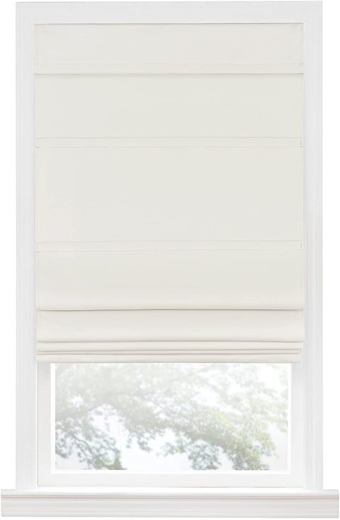 Oakestry Achim Home Imports Cordless Blackout Window Roman Shade, 27&#34; x 64&#34;, Ivory