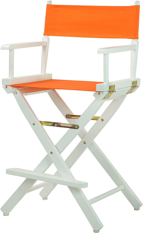 24 Directors Chair White Frame-Tangerine Canvas