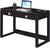 Oakestry Newport 2-Drawer Desk with Charging Station, Espresso/Black