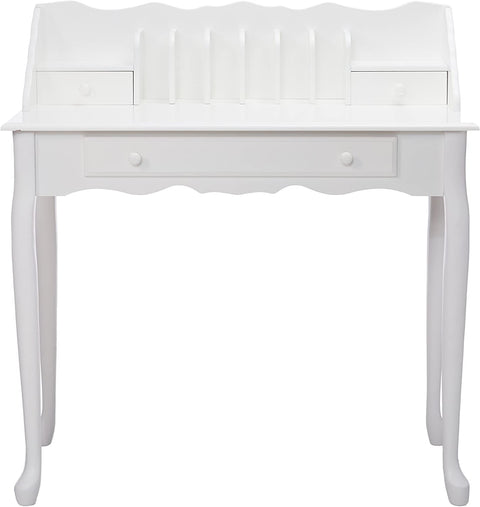 Oakestry , Traditional Desk, Solid Wood, Antique White, 36&#34;L
