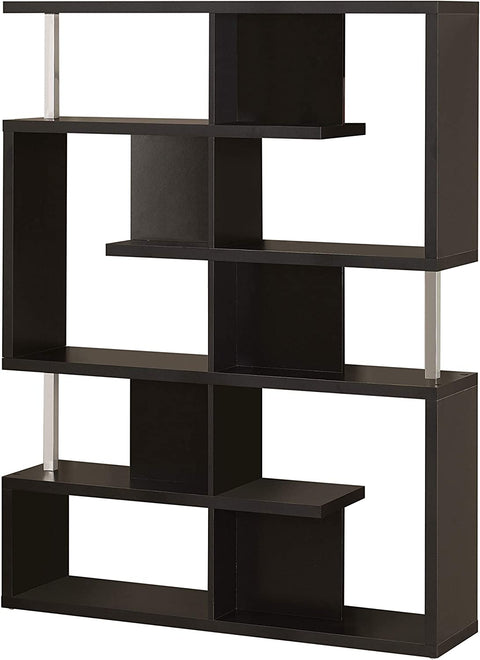 Oakestry 5-Tier Bookcase Black and Chrome