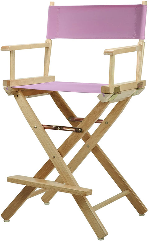 24 Directors Chair Natural Frame-Pink Canvas