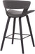 Oakestry Jagger 26&#34; Counter Height Stool with Black Brushed Finish and Gray Faux Leather