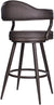 Oakestry Justin 30&#34; Bar Height Swivel Vintage Brown Faux Leather Bar Stool with Brown Metal Legs