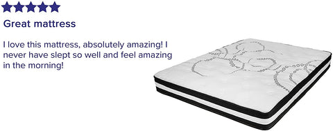 Oakestry Capri Comfortable Sleep 10 Inch CertiPUR-US Certified Hybrid Pocket Spring Mattress, Queen Mattress in a Box