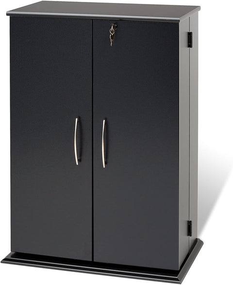 Oakestry Locking Media Storage Cabinet, Black