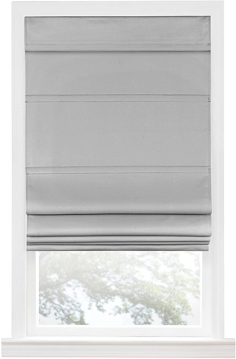 Oakestry, Grey Cordless Blackout Roman Window Shade, 27&#34;x64&#34;, 27&#34; x 64&#34; (RSCO27GY04)