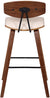 Oakestry Fox 30&#34; Faux Leather Kitchen Barstool in Cream and Walnut Wood