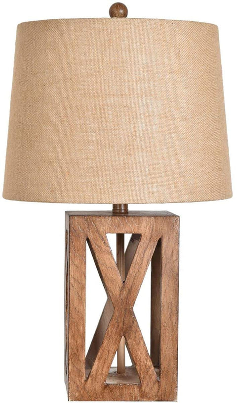 Oakestry AVP777SNG 25.75&#34;TH Resin Table LAMP WPPD Look, 1 PC UPS/1.85&#39; Element Lighting, Wood Finish
