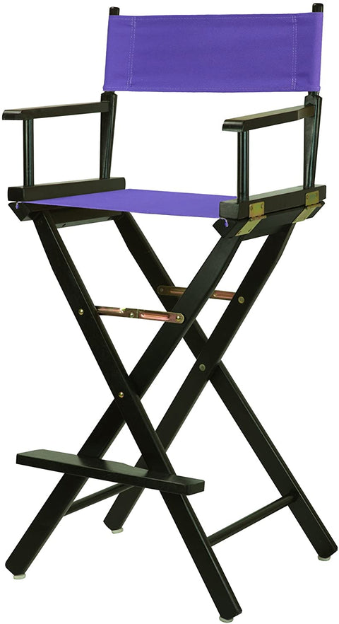 30 Directors Chair Black Frame-Purple Canvas