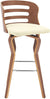 Oakestry Verne 30&#34; Swivel Cream Faux Leather and Walnut Wood Bar Stool