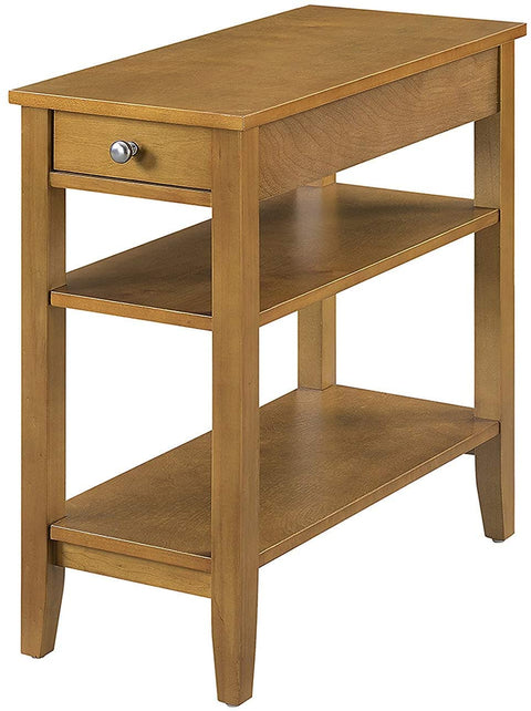Oakestry American Heritage 1 Drawer Chairside End Table with Shelves, Light Walnut