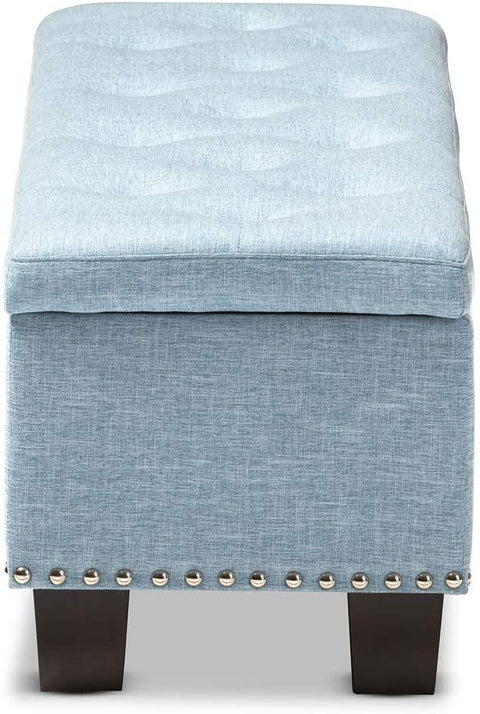 Oakestry Hannah Modern and Contemporary Upholstered Button-Tufting Storage Ottoman Bench Dark Grey