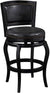 Oakestry Harris Collection Black/Brown Wood Dining and Kitchen Swivel Barstool with Back Black N/A