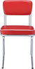 Oakestry Retro Side Chairs with Black Cushion Chrome and Red (Set of 2)