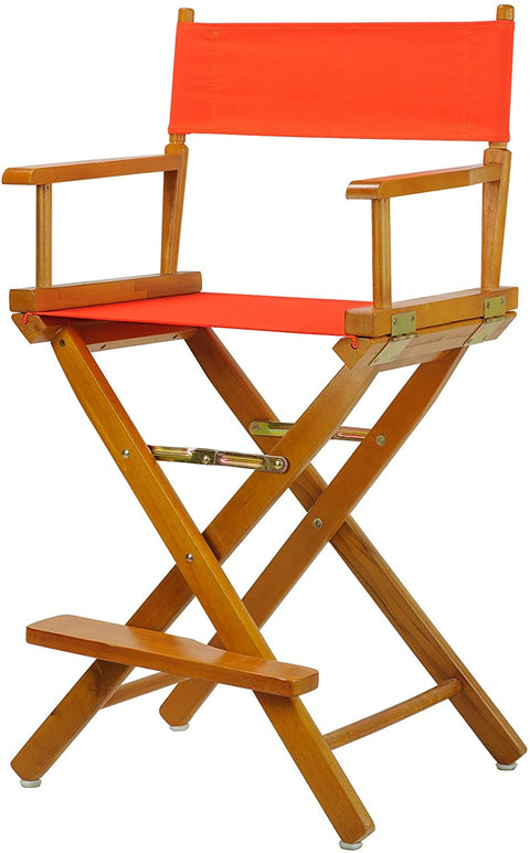 24 Directors Chair Honey Oak Frame-Orange Canvas