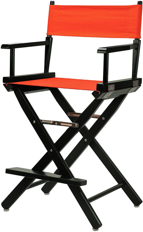 24 Directors Chair Black Frame-Orange Canvas