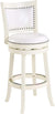 Oakestry Bristol Bar Height Swivel Stool, 29-Inch, Distressed White