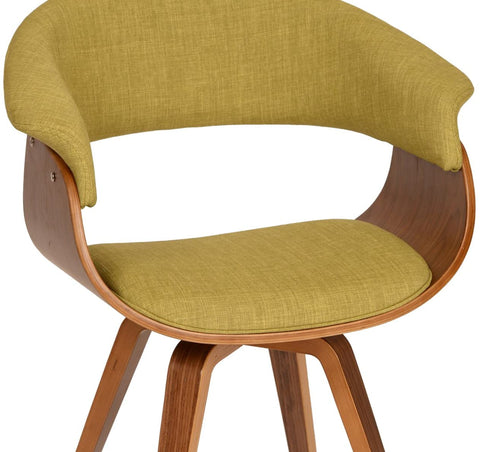 Oakestry Summer Chair in Green Fabric and Walnut Wood Finish