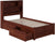 Oakestry Newport Platform Flat Panel Footboard and Turbo Charger with Urban Bed Drawers, Twin XL, Walnut